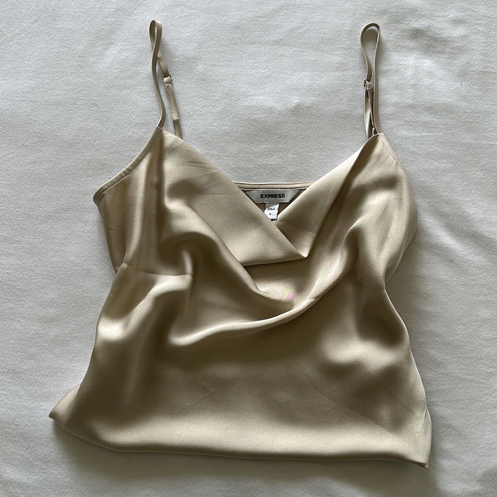 Express Women’s Champagne Cowl Neck Cami Top (Size: S)